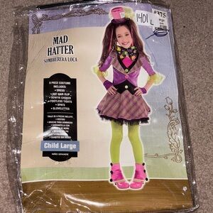 Vibrant Mad Hatter Costume for Kids - Pink and Green